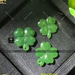 Mặt dây chuyền Ngọc bích cỏ 4 lá có cuống