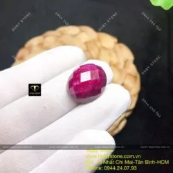 Mặt đá trang sức Ruby Nam Phi mài giác