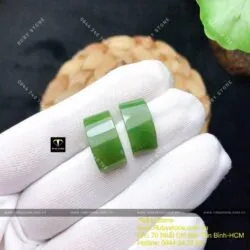 Mặt đá trang sức nhẫn yên ngựa Ngọc bích - Ảnh 2