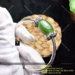 Kiềng bạc lu thống Ngọc bích thon xanh lá - Ảnh 2