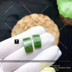 Mặt đá trang sức nhẫn yên ngựa Ngọc bích - Ảnh 5
