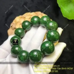 Vòng chuỗi Ngọc bích bông lý xanh 19 ly