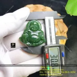 Phật Di Lặc ngọc bích Canada có hào quang, KT 30mm - Ảnh 2