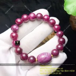 Vòng Ruby Nam Phi mix lu thống, bi vàng 24k - Ảnh 7