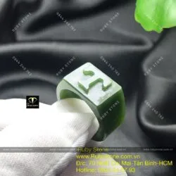 Nhẫn Ngọc bích - Chạm khắc chữ cái theo yêu cầu - Ảnh 4