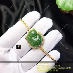 Lắc hồ ly Ngọc bích Canada, vàng 18k - Hình ảnh 3