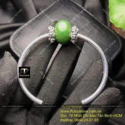 Kiềng tay bạc mix charm Ngọc bích - Hình ảnh 2
