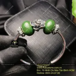 Kiềng bạc mix charm ngọc bích Canada - Ảnh 2