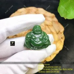 Phật Di Lặc ngọc bích Canada, kích thước 25mm - Ảnh 3