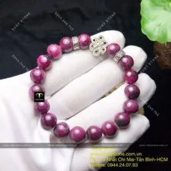 Vòng Ruby Nam Phi 9,5 ly mix đồng tâm kết bạc