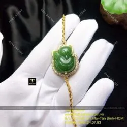 Lắc hồ ly Ngọc bích Canada, vàng 18k - Hình ảnh 6