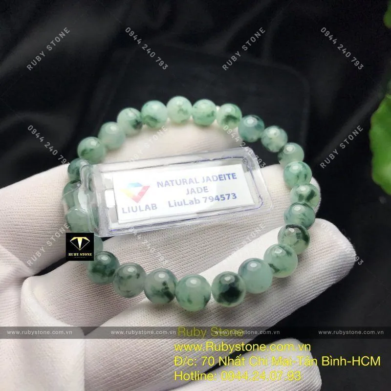 Vòng ngọc Cẩm thạch hoa bay 7 ly Vòng ngọc Cẩm thạch hoa bay 7 ly - Ảnh 2