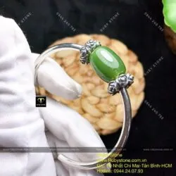 Kiềng bạc lu thống Ngọc bích thon xanh lá - Ảnh 3