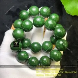 Vòng chuỗi Ngọc bích bông lý xanh 19 ly