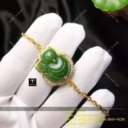 Lắc hồ ly Ngọc bích Canada, vàng 18k