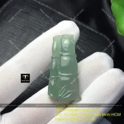Trúc quân tử ngọc Cẩm thạch (Jadeite A), KT 39mm
