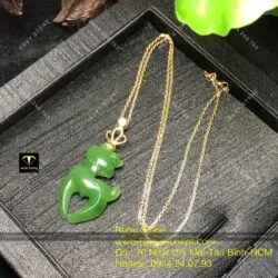 Mặt dây chuyền nai Ngọc bích, vàng 10k - Ảnh 6