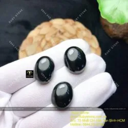 Mặt đá trang sức Ngọc bích đen Oval
