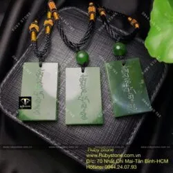 Mặt dây khắc chú “Ommani padme hum” ngọc bích Canada - Ảnh 5