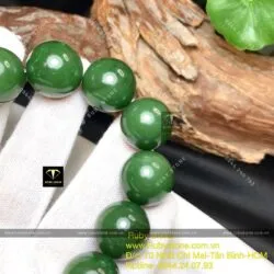 Vòng chuỗi Ngọc bích bông lý xanh 19 ly