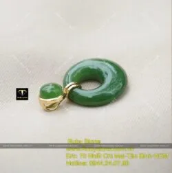 Mặt dây chuyền đồng điếu Ngọc bích, vàng 10k - Ảnh 2