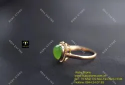 Nhẫn trái tim Ngọc bích, vàng 18k - Ảnh 4
