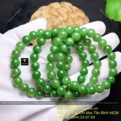 Vòng chuỗi tay ngọc bích Canada bông lý xanh 8 ly - Hình ảnh 4