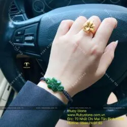 Vòng đồng tâm kết Ngọc bích tết dây đeo tay - Hình ảnh 5