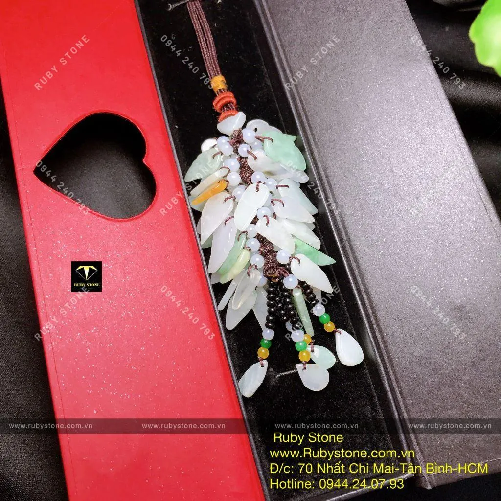 Móc treo ngọc Cẩm Thạch (Jadeite A), hình chiếc lá Móc treo ngọc Cẩm Thạch (Jadeite A), hình chiếc lá - Ảnh 4