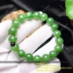 Vòng chuỗi Ngọc bích Canada xanh lá 10 ly - Hình ảnh 5