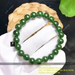 Vòng chuỗi ngọc bích Canada xanh lý đậm 8 ly - Hình ảnh 5