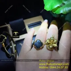 Nhẫn cỏ 4 cánh Ngọc bích đen, vàng 18k - Ảnh 5