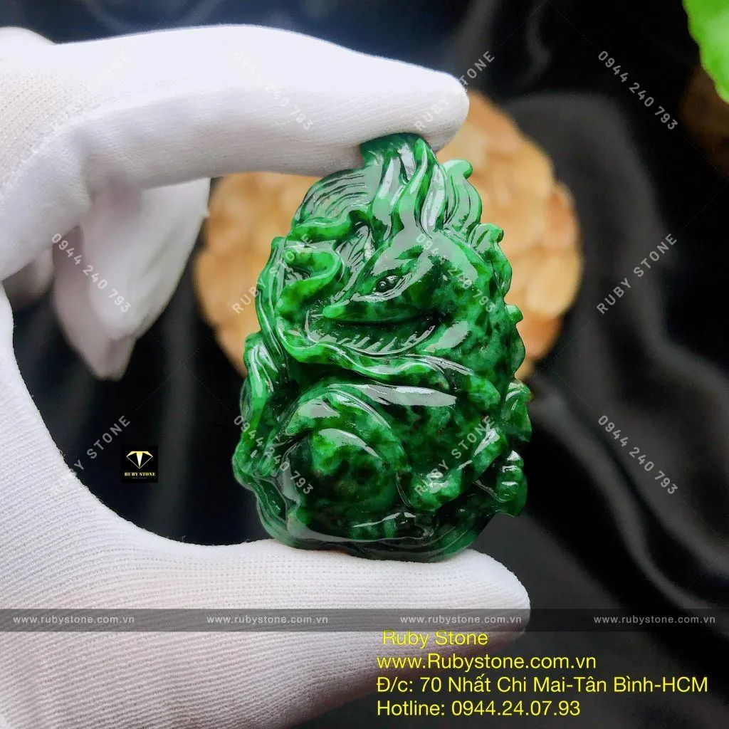 Hồ ly ngọc Cẩm thạch Sơn thủy Myanmar, KT 46mm Hồ ly ngọc Cẩm thạch Sơn thủy Myanmar, KT 46mm - Ảnh 6
