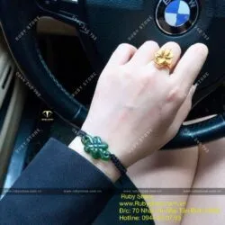 Vòng đồng tâm kết Ngọc bích tết dây đeo tay - Hình ảnh 7