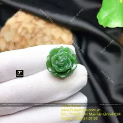 Mặt hoa mẫu đơn ngọc bích tạc tinh xảo - Ảnh 4