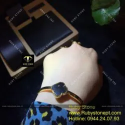 Lắc tay cỏ 4 cánh Ngọc bích đen, vàng 18k - Ảnh 7