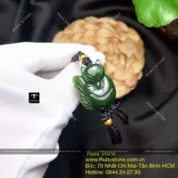 Vòng tay Hồ ly ngọc bích Canada, mix bi vàng 24k - Ảnh 7