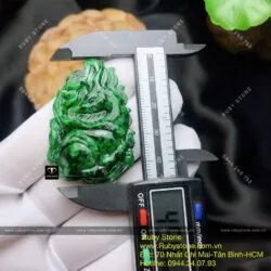 Hồ ly ngọc Cẩm thạch Sơn thủy Myanmar, KT 46mm Hồ ly ngọc Cẩm thạch Sơn thủy Myanmar, KT 46mm