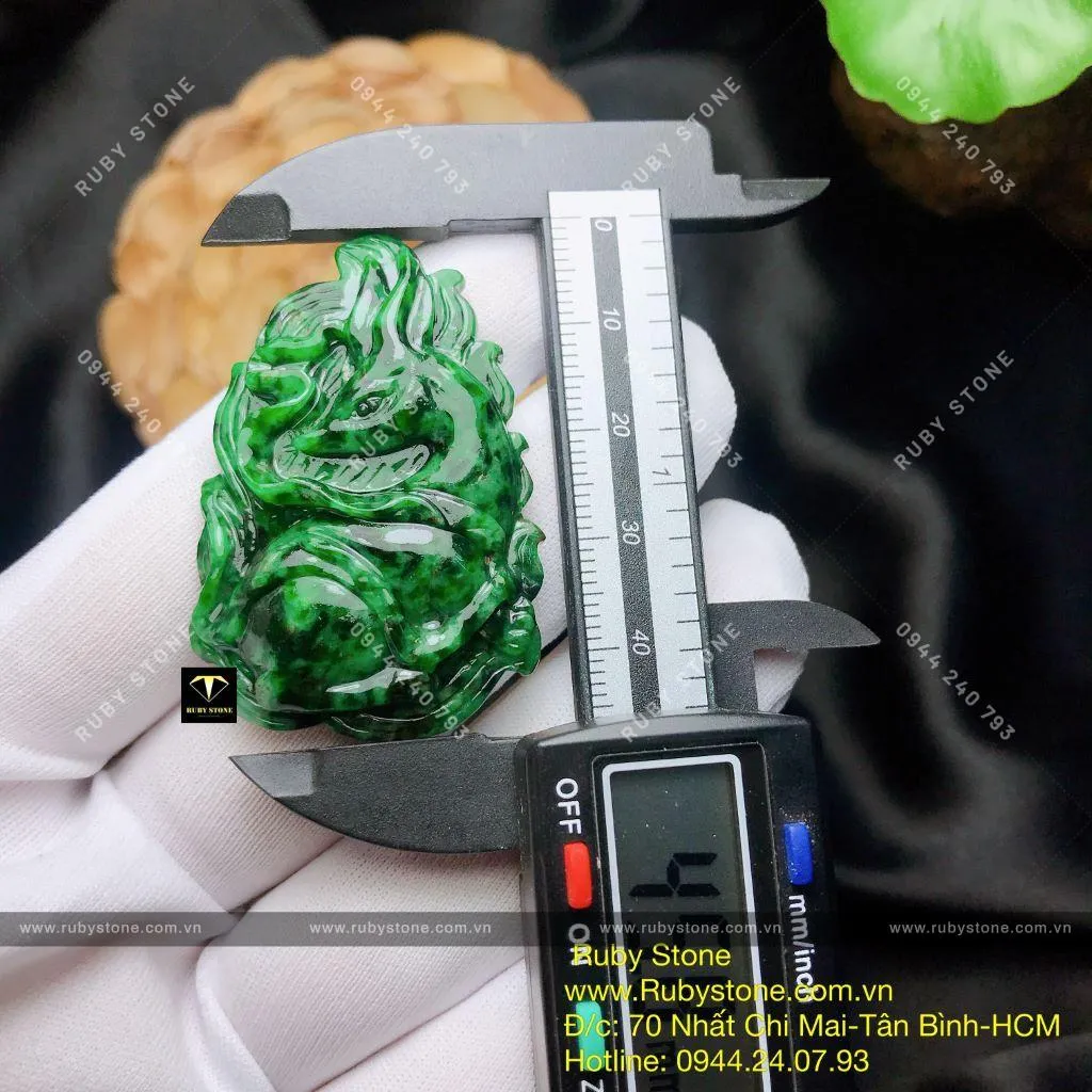 Hồ ly ngọc Cẩm thạch Sơn thủy Myanmar, KT 46mm Hồ ly ngọc Cẩm thạch Sơn thủy Myanmar, KT 46mm - Ảnh 2