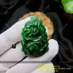 Hồ ly ngọc Cẩm thạch Sơn thủy Myanmar, KT 46mm Hồ ly ngọc Cẩm thạch Sơn thủy Myanmar, KT 46mm