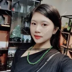 Chuỗi cổ ngọc bích Canada 8 ly, mix charm vàng 24k