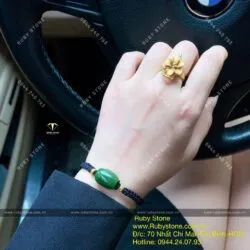 Vòng lu thống Ngọc bích mix bi vàng 24k - Hình ảnh 7