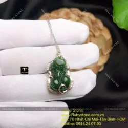 Mặt dây chuyền Tỳ hưu ngọc bích Canada, bạc 925 - Ảnh 3