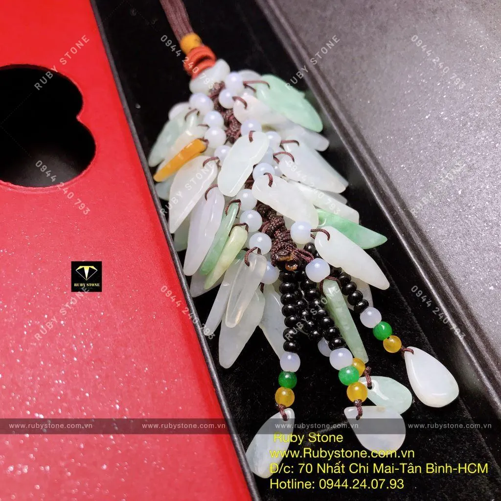 Móc treo ngọc Cẩm Thạch (Jadeite A), hình chiếc lá Móc treo ngọc Cẩm Thạch (Jadeite A), hình chiếc lá - Ảnh 2