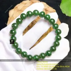 Vòng chuỗi ngọc bích Canada xanh lý đậm 8 ly - Hình ảnh 2