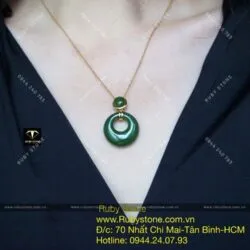 Mặt dây chuyền đồng điếu Ngọc bích, vàng 10k