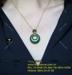 Mặt dây chuyền đồng điếu Ngọc bích, vàng 10k