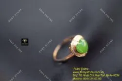 Nhẫn trái tim Ngọc bích, vàng 18k - Ảnh 3
