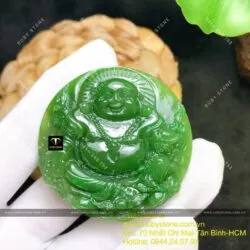 Phật Di Lặc ngọc bích xanh lý, KT 50mm
