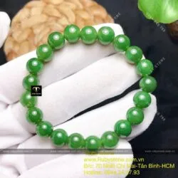 Vòng chuỗi tay ngọc bích Canada bông lý xanh 8 ly - Hình ảnh 7